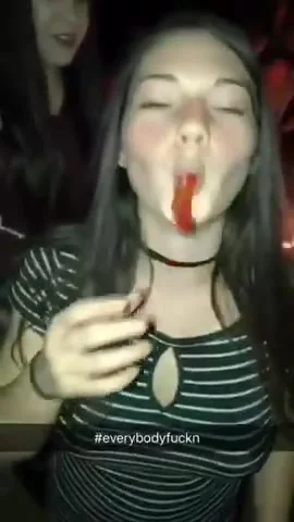 Girl swallows gummy