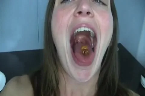 Girl swallows gummy